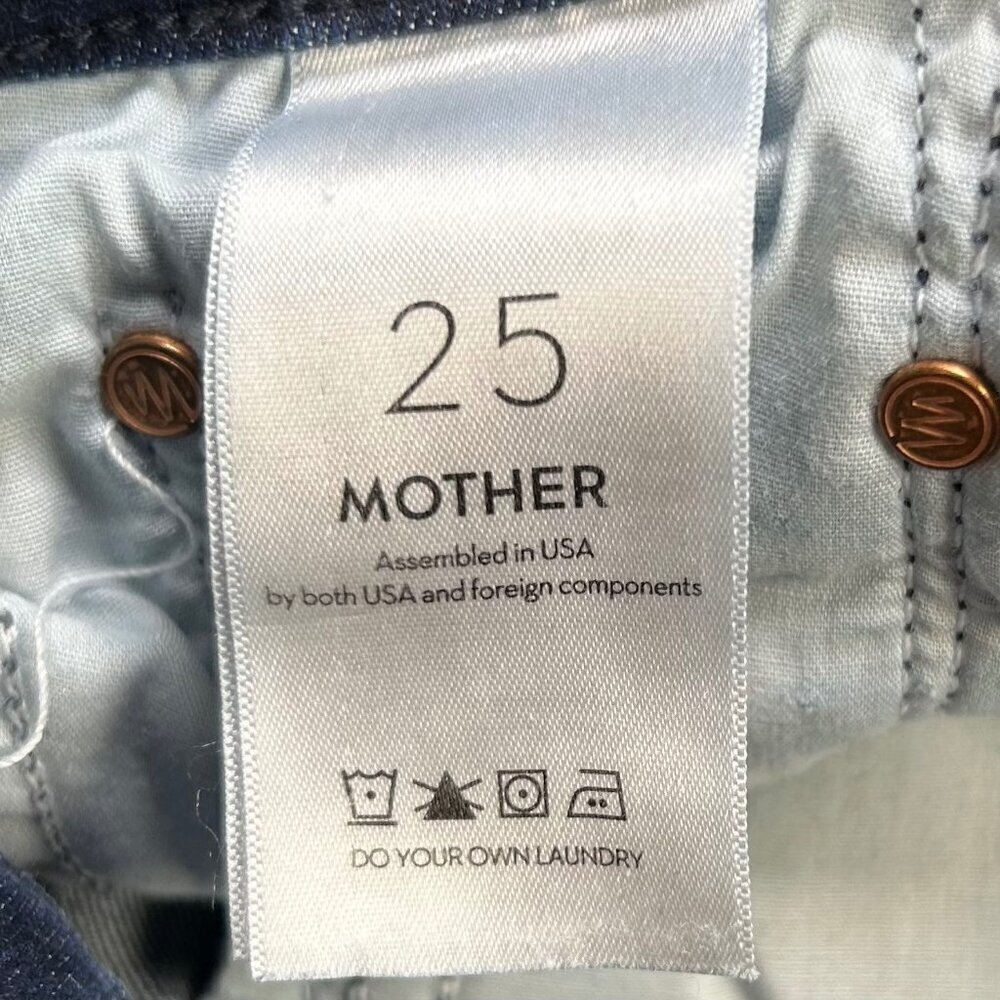 Mother The Insider Ankle Fray 25 Dark Wash Stretch Designer Casual Office - Picture 5 of 5